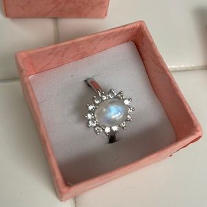 Moonstone adjustable ring